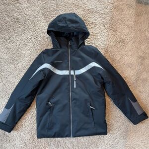 Men’s Obermeyer Black and Gray Ski Coat Jacket.  Size XL Teen/ Adult Small